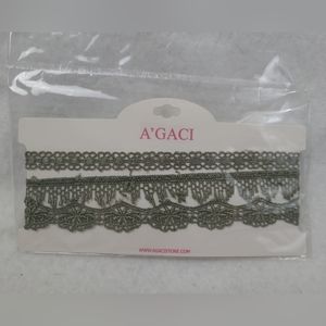 A'gaci Green and Lace braided Chokers. 3 pieces. Brand new